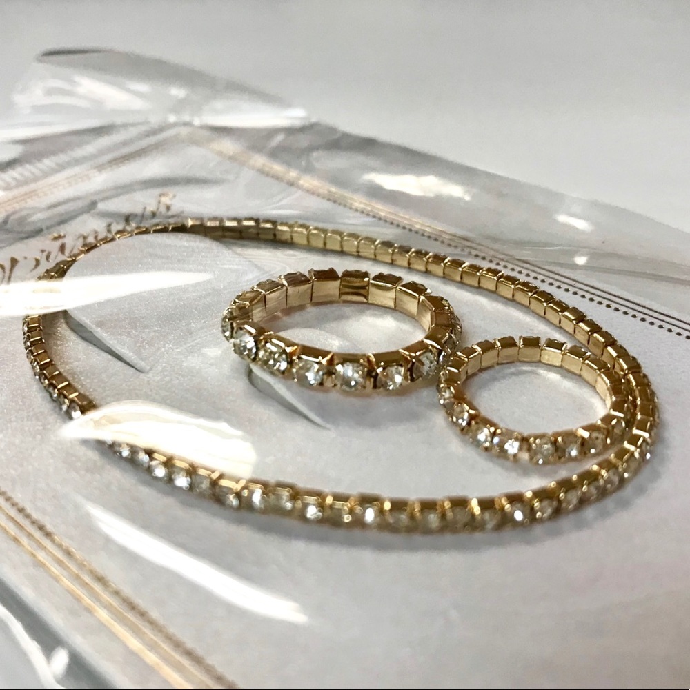 Princess Gold Elastic Bracelet and Rings